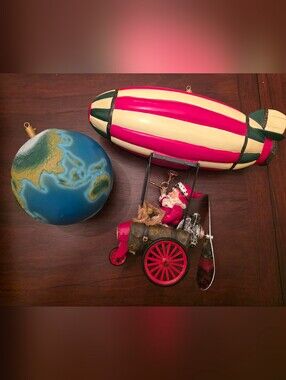 Vintage Possible Dreams Flights Of Fancy Santa Zooming Zeppelin And World~ Parts